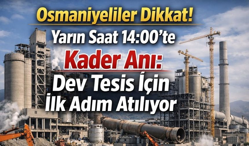 Osmaniyeliler Dikkat! Yarın Saat 14:00'te Kader Anı: Dev Tesis İçin İlk Adım Atılıyor