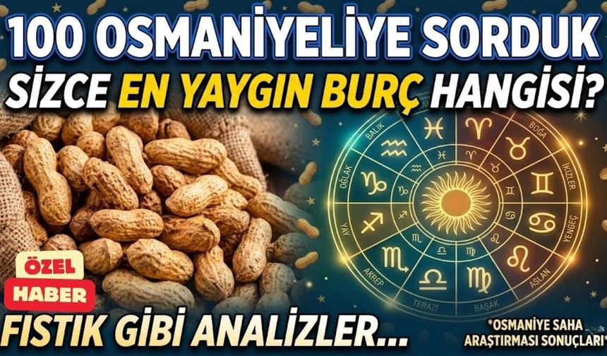 100 Osmaniyeliye sorduk: Osmaniye'de en çok hangi burç var? Fıstık gibi analizler...