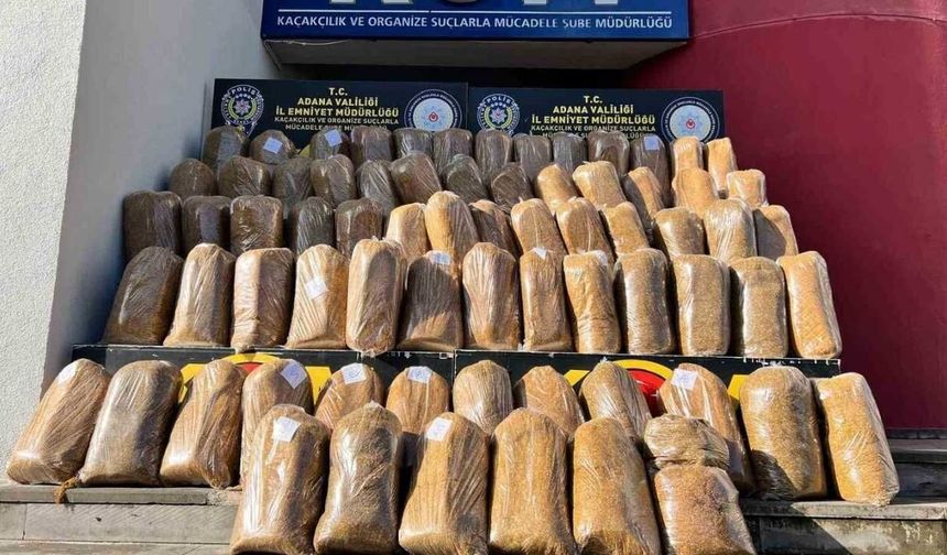 Adana’da 1 Ton 650 Kilogram Kaçak Tütün Ele Geçirildi
