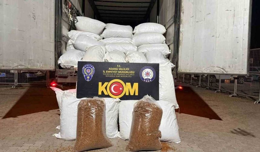 Adana’da 3 ton kaçak tütün ele geçirildi