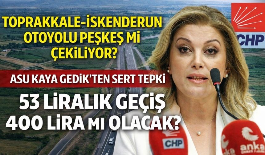 CHP’li Asu Kaya Gedik’ten Sert Tepki: "Toprakkale-İskenderun Otoyolu Peşkeş mi Çekiliyor?"