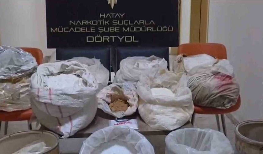 Portakal bahçesinde yasaklı madde operasyonu 175 kilo ham madde ele geçirildi