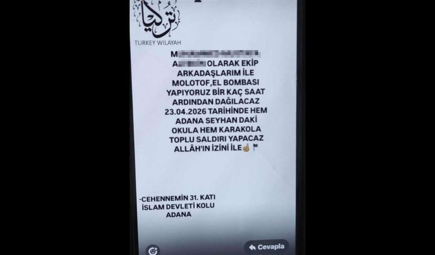 Adana'da Korkutan Paylaşım! "Saldırı Yapacağız" Diyen Şahıs Yakalandı!