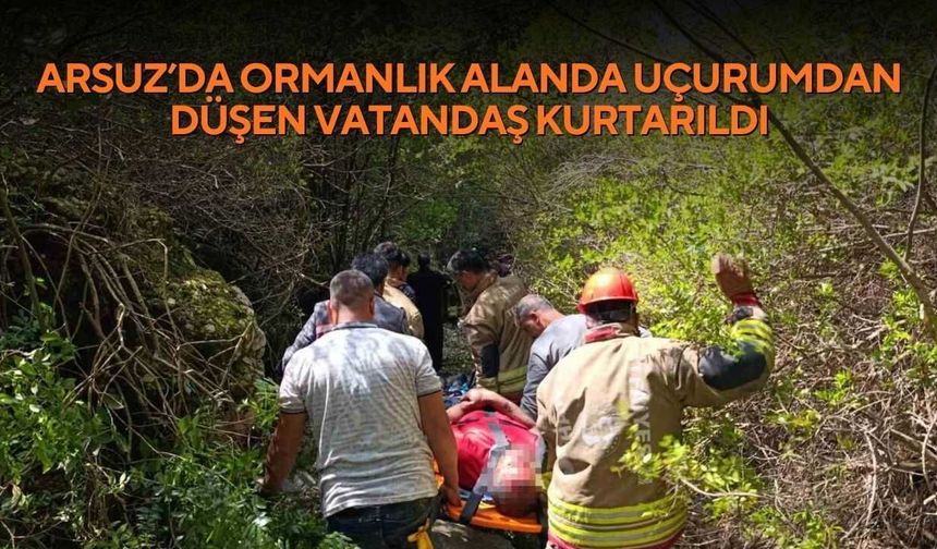 Arsuz’da Ormanlık Alanda Uçurumdan Düşen Vatandaş Kurtarıldı