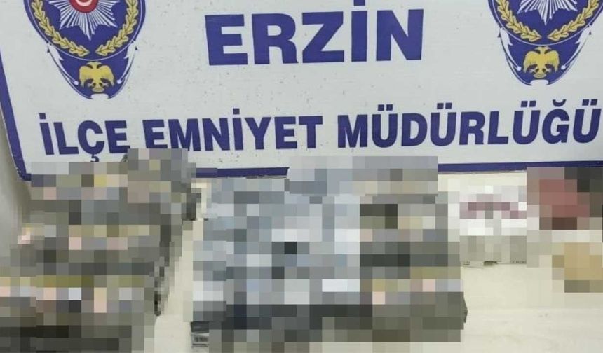 Erzin’de Markette Kaçak Sigara Ele Geçirildi