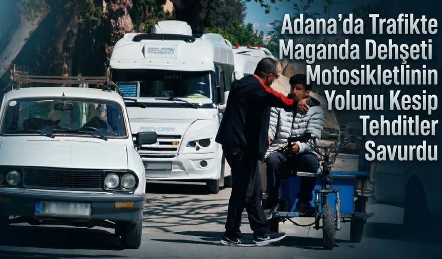 Motosikletlinin Yolunu Kesip Tehditler Savurdu