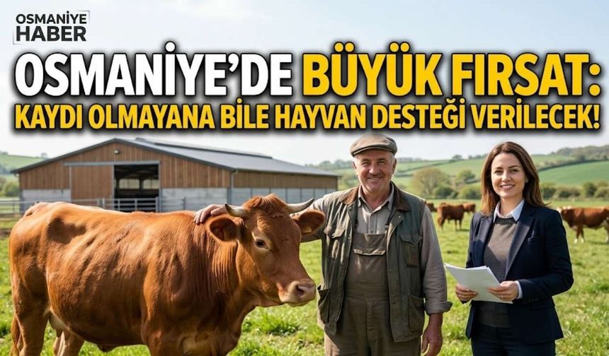Osmaniye’de Büyük Fırsat: Kaydı Olmayana Bile Hayvan Desteği Verilecek!