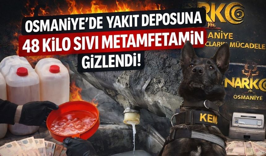 Osmaniye’de Yakıt Deposuna Gizlenmiş 48 Kilo Metamfetamin Yakalandı