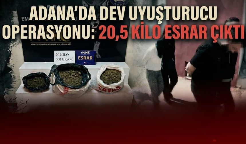 Adana’da Dev Uyuşturucu Operasyonu: Otomobil Bagajından 20,5 Kilo Esrar Çıktı
