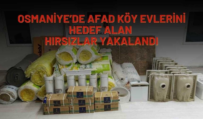 Osmaniye’de AFAD Köy Evlerini Hedef Alan Hırsızlar Yakalandı: 2 Tutuklama