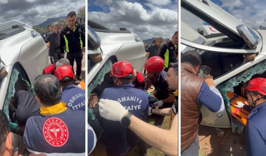 Görüntüler Videoda! Osmaniye’de Yağmur Kazaya Sebep Oldu Pikap Yan Yattı! Yaralılar Var