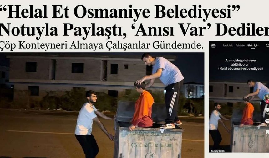 "Helal Et Osmaniye Belediyesi" Notuyla Paylaştıp ''Anısı Var'' Dediler