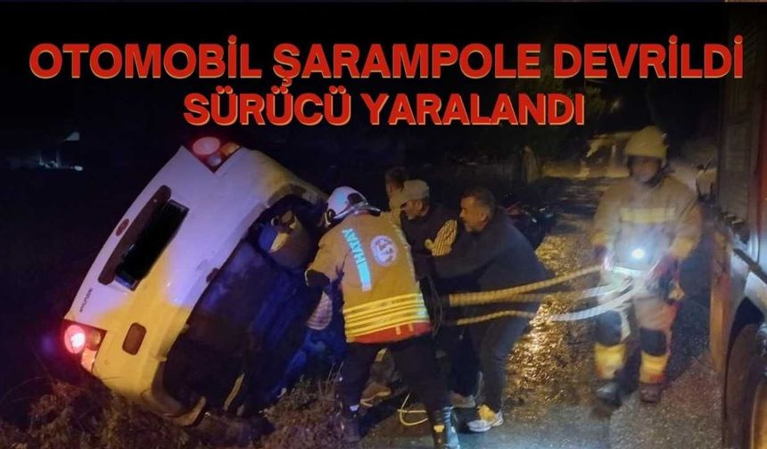 Samandağ’da Otomobil Şarampole Devrildi: Sürücü Yaralandı