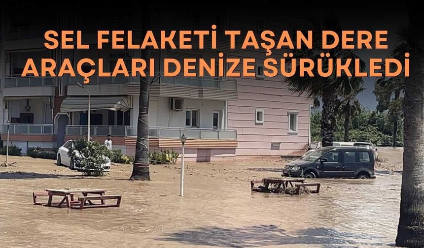 Sel Felaketi Taşan Dere Araçları Denize Sürükledi