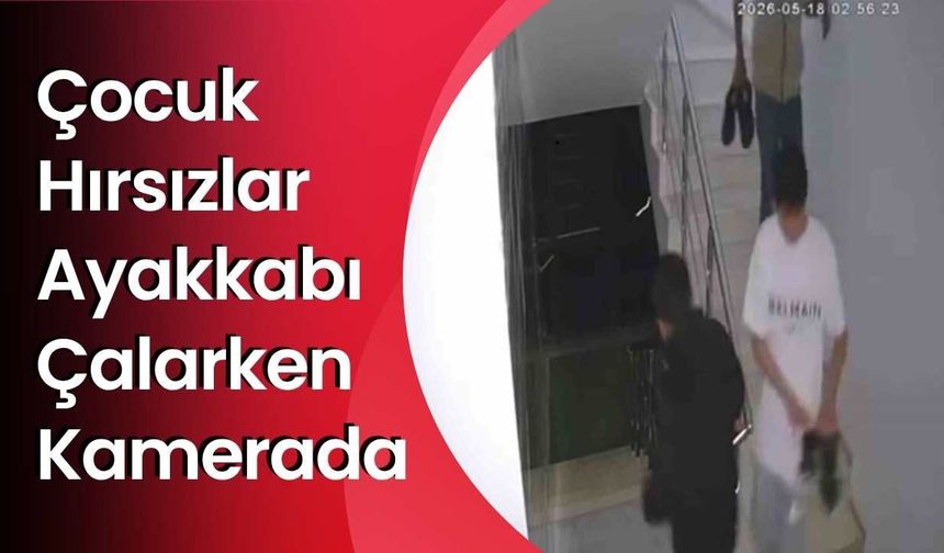Çocuk Hırsızlar Ayakkabı Çalarken Kamerada
