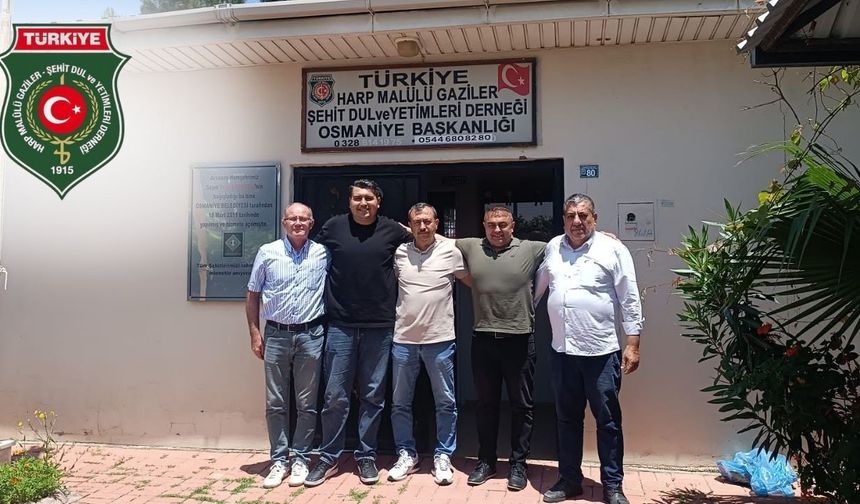 Jandarma Astsubay Yalçıntaş ve Tanış'tan Osmaniye Şehit ve Gazi Derneği'ne Ziyaret