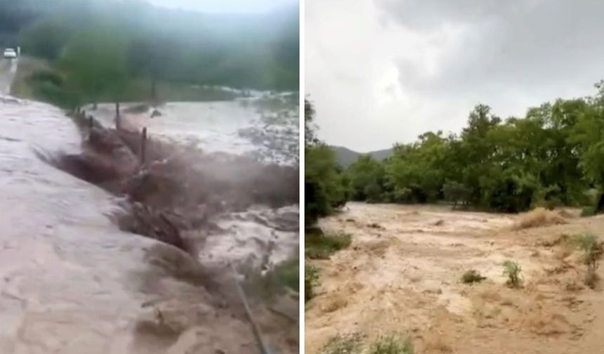 Osmaniye Sumbas’ta Sağanak Yağışta Kölete Deresi Taştı!