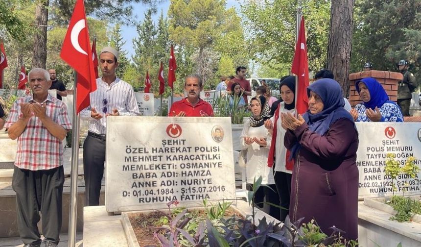 Osmaniye’de 15 Temmuz Demokrasi ve Millî Birlik Günü’nde Şehitler Dualarla Anıldı