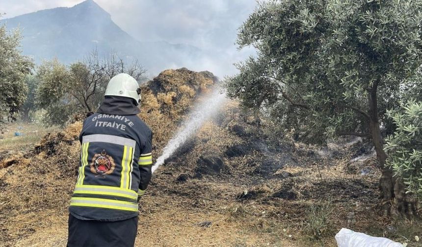 Osmaniye'de Korkutan Yangın! Mahallenin Çocukları Yaktı, Bin 200 Balya Kül Oldu