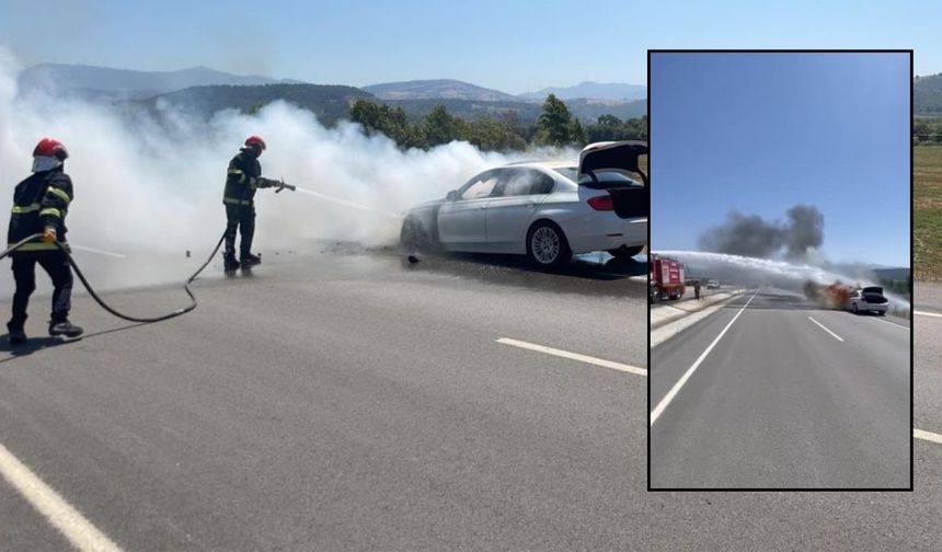 Osmaniye’nin Bahçe İlçesinde Otomobil Alev Alev Yandı