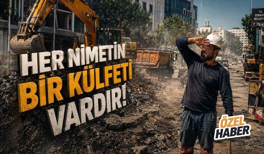 Osmaniye Şehir Merkezinde Kavurucu Sıcakta Yol Mesaisi