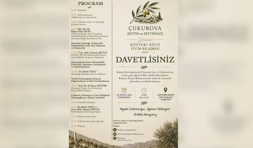 Çukurova Zeytin Girişimi Köyyeri Buluşması!