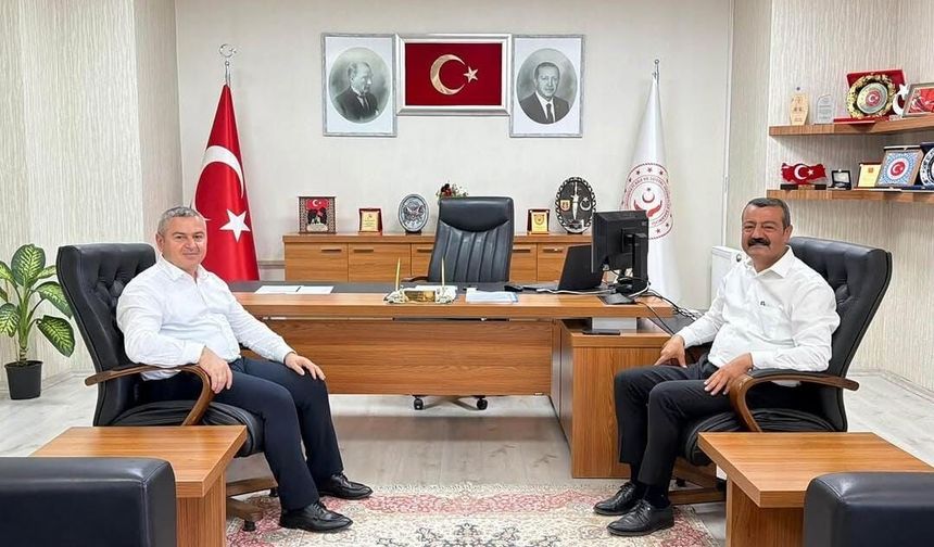 Başkan Ökkeş Aksoy’dan Aile ve Sosyal Hizmetler İl Müdürü Naci Yılmaz’a Ziyaret
