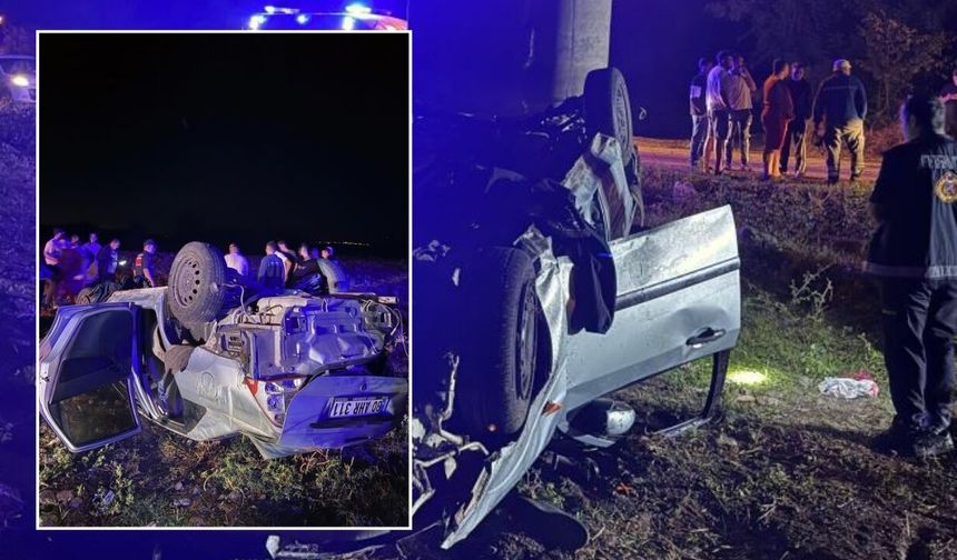 Osmaniye'de Otomobil Şarampole Devrildi