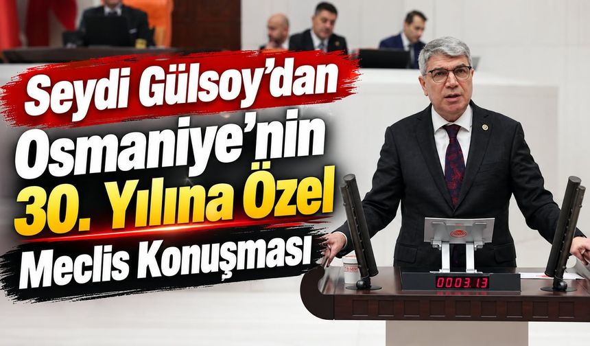 Seydi Gülsoy’dan Osmaniye’nin 30. Yılına Özel Meclis Konuşması