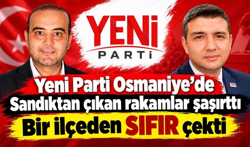 Yeni parti Osmaniye'de Sandıktan çıkan rakamlar şaşırttı! İşte İlçe İlçe Sonuçlar