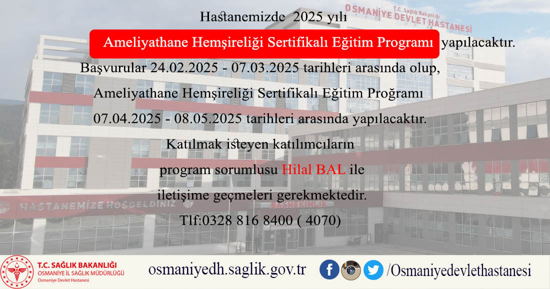 Ameliyathane Hemşireliği Sertifikalı Eğitim Programı Başvuruları Başladı (1)