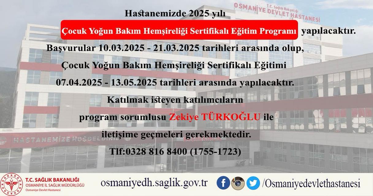 Osmaniye’de Çocuk Yoğun Bakım Hemşireliği Eğitim Programı Başlıyor (2)