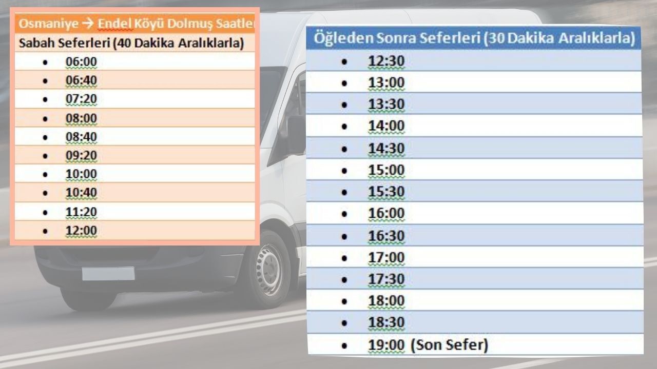 Osmaniye Köy Dolmuşu Saatleri (5)