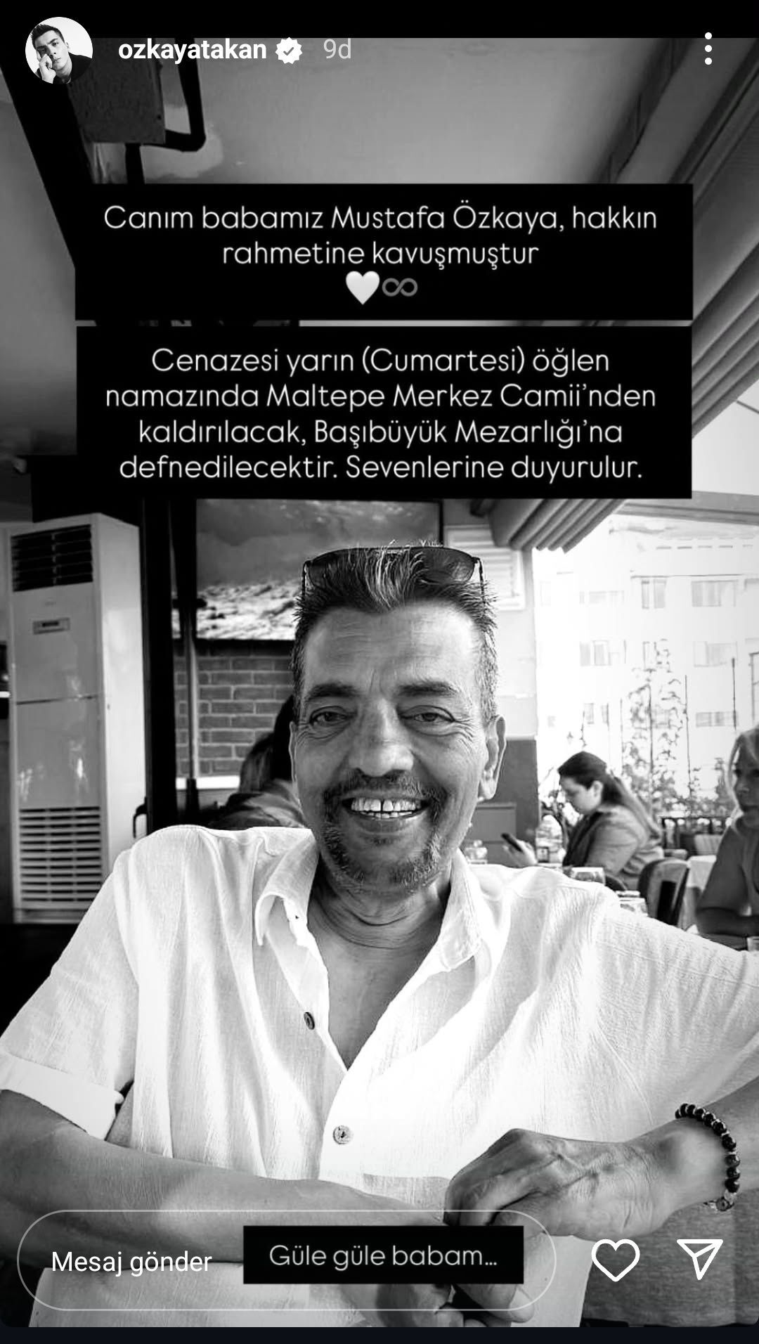 Atakan Özkaya'ın Babasının Cenazesi Sosyal Medya Paylaşımı