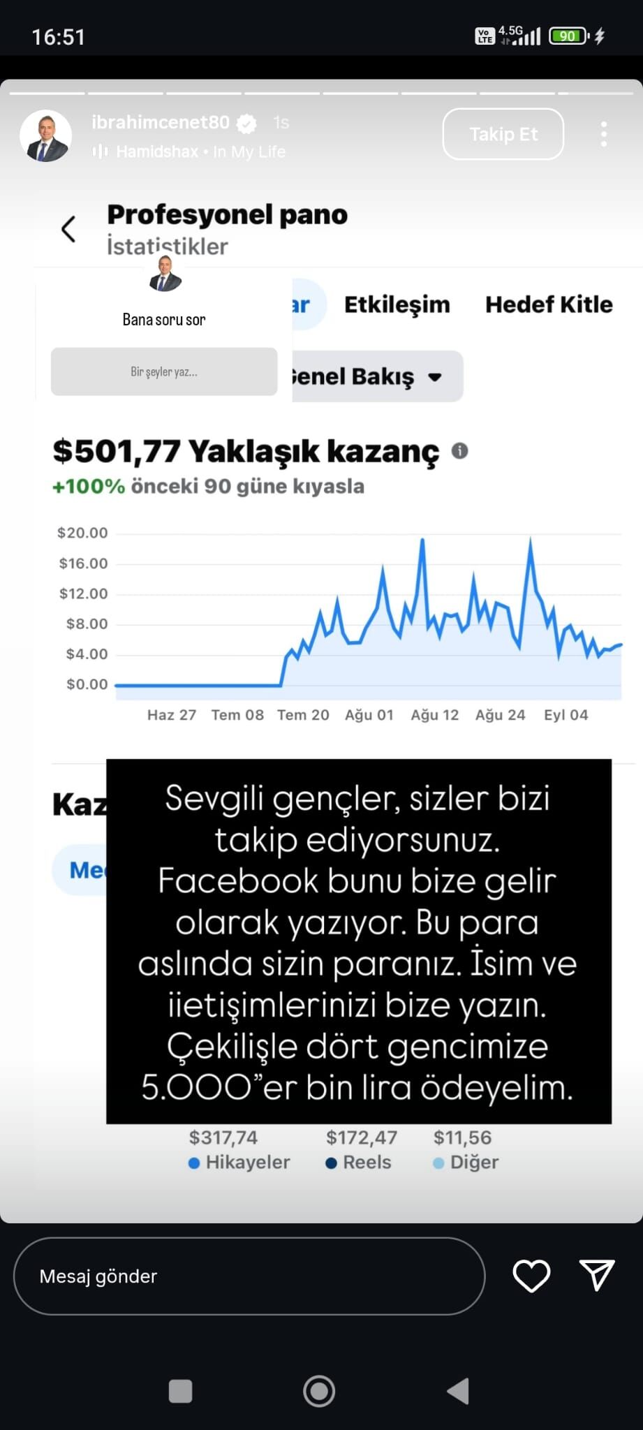 Osmaniye Belediye Başkanı İbrahim Çenet'ten Gençlere 5 Bi̇n Lira