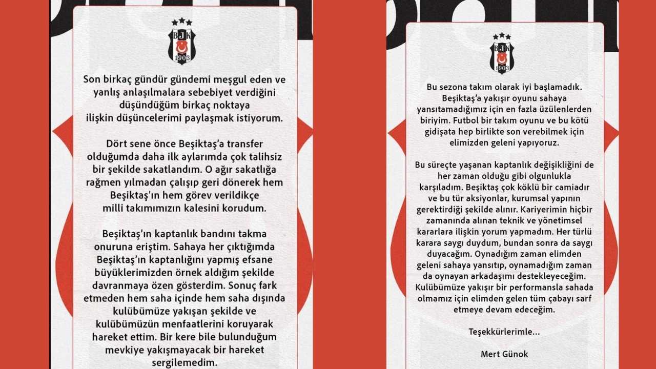 Beşiktaş’ta Kaptanlık Krizi Iddialarına Nokta! Mert Günok’tan Net Mesajlar (1)