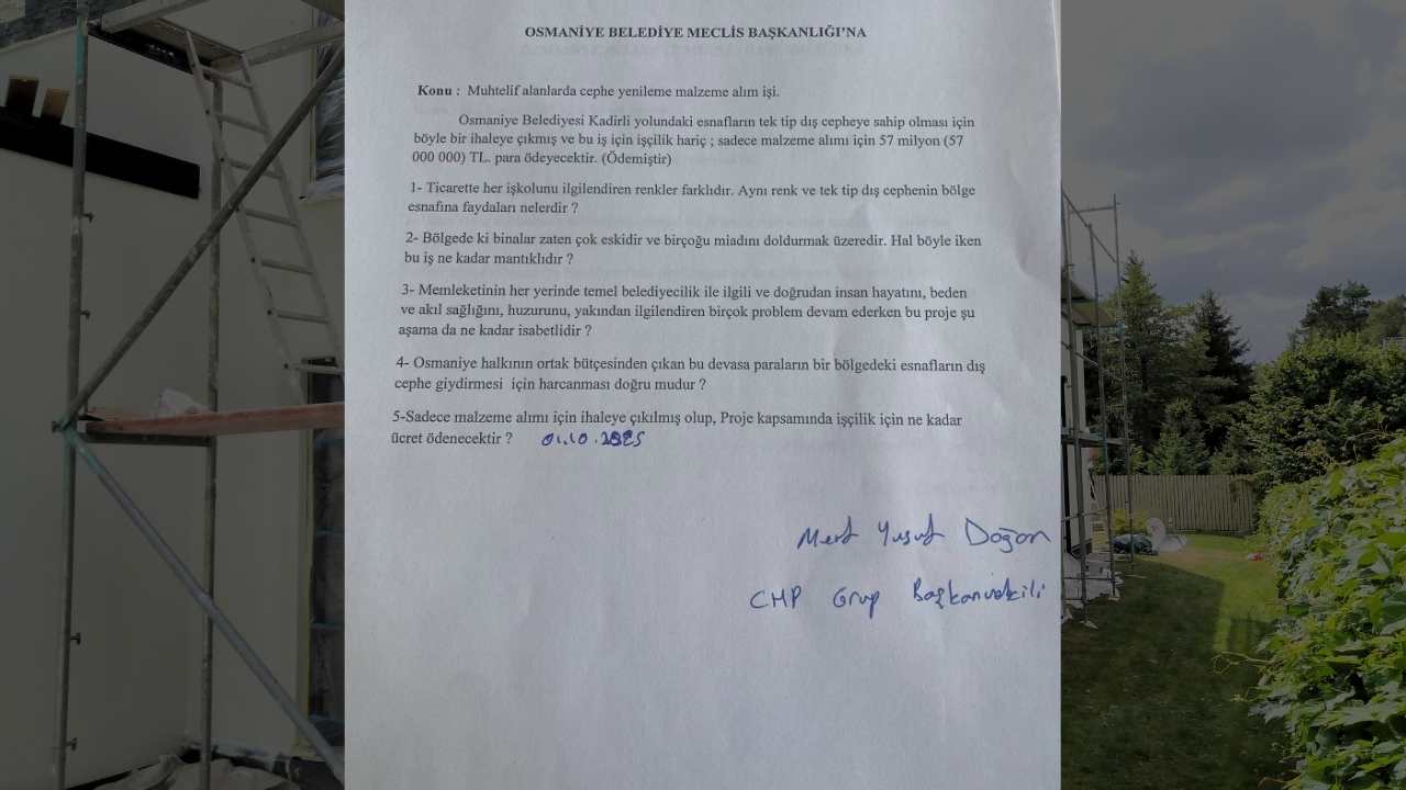 Chp Osmaniye’den 57 Milyonluk Soru “Cephe Boyasına Bu Kadar Para Neden” (1)