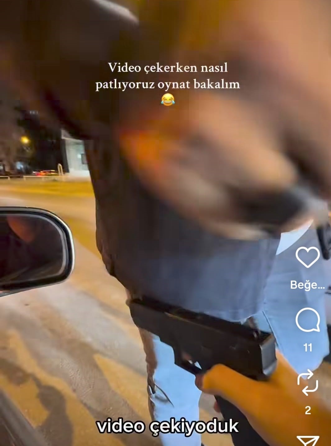 Kozan’da Silahla Videosu Çeken Gençler Polisi Karşılarında Görünce Panik Yaşadı