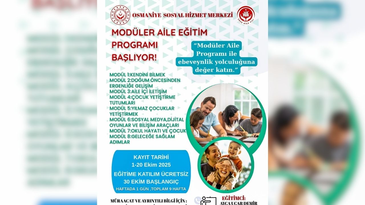 Modüler Aile Eğitim Programı Başlıyor