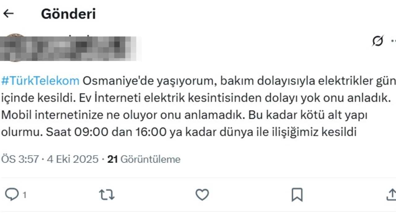 Osmaniye’de 7 Saatlik Kesinti Gündem Oldu! Mobil Internet De Çalışmadı (1)