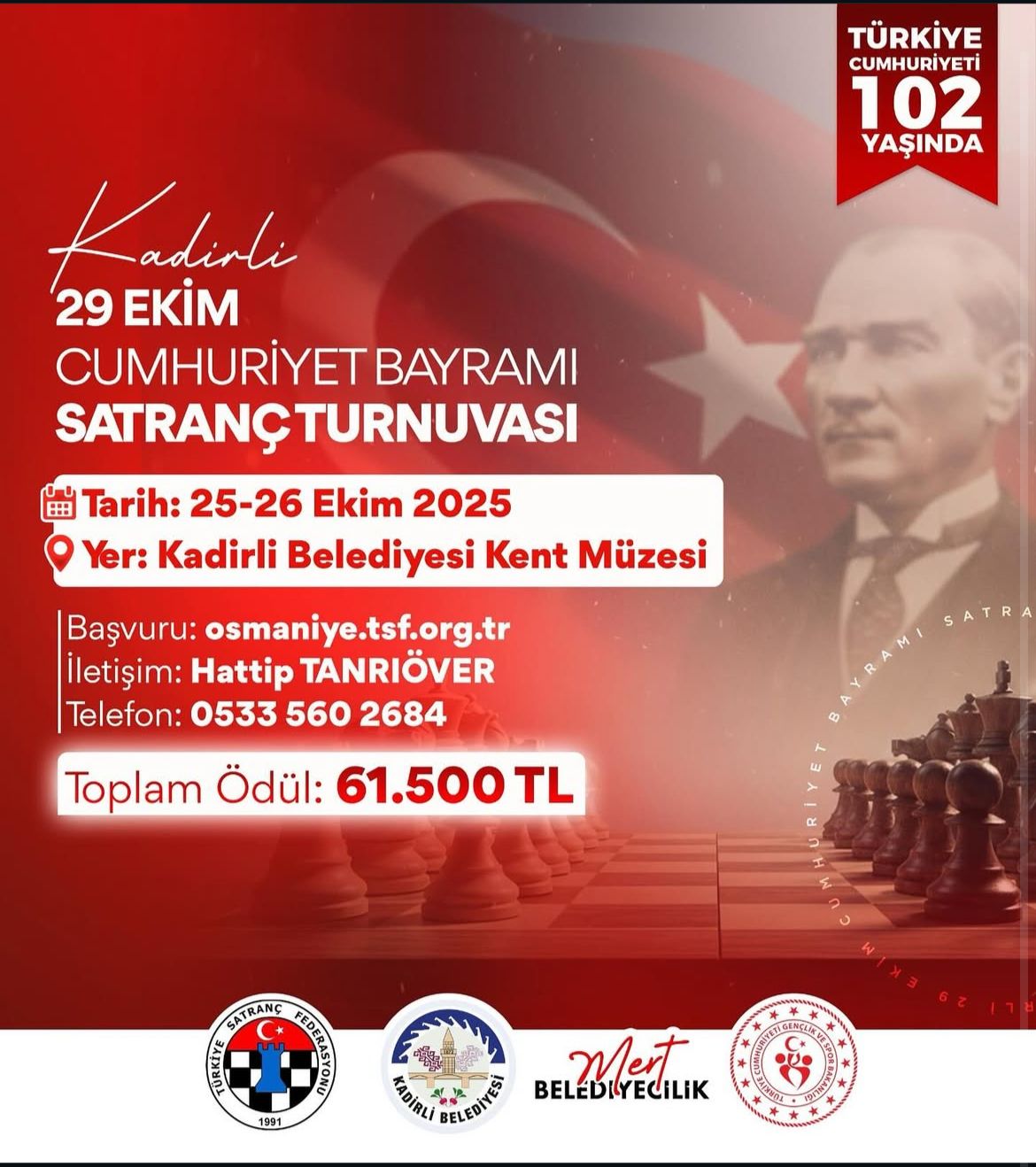 Osmaniye'de Cumhuriyetin 102. Yılına Özel 61 Bin Tl-1