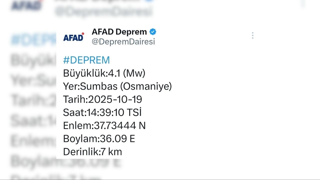Osmaniyede Deprem