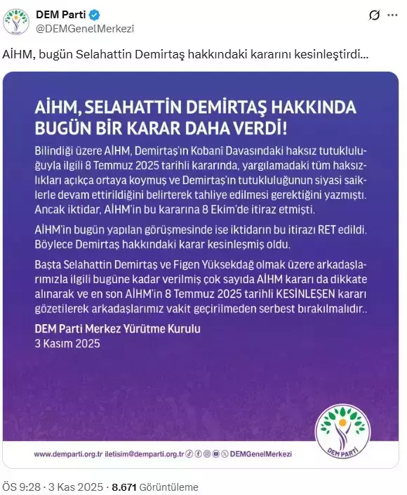 Ai̇hm Kararı Kesinleşti