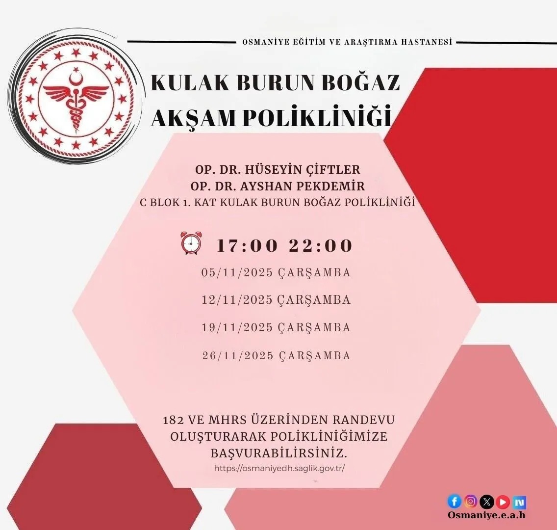 Osmaniye'de Randevu Bulamayanlar Dikkat! Akşam Poliklinik Hizmeti Başladı