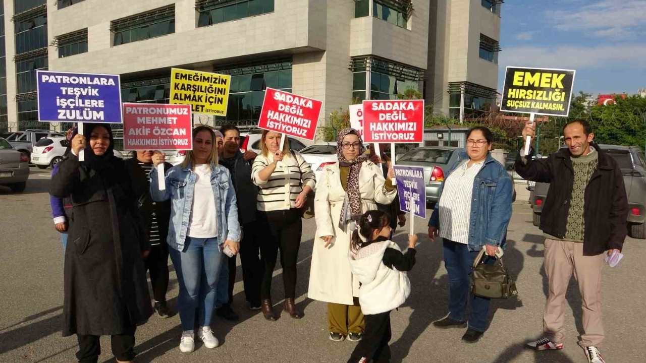 Mersin’de Maaşlarını Alamayan Tekstil Işçileri Adliye Önünde Ses Yükseltti (2)