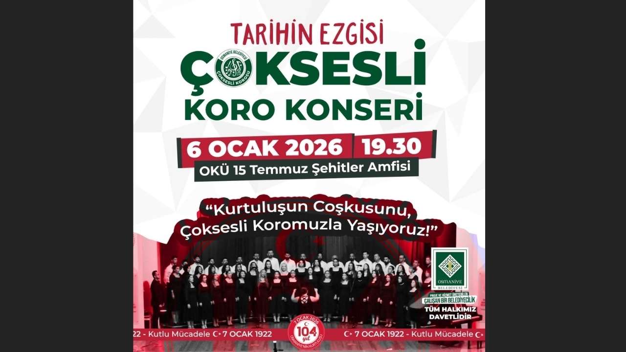 Osmaniye’de Ücretsiz Çok Sesli Koro Konseri!