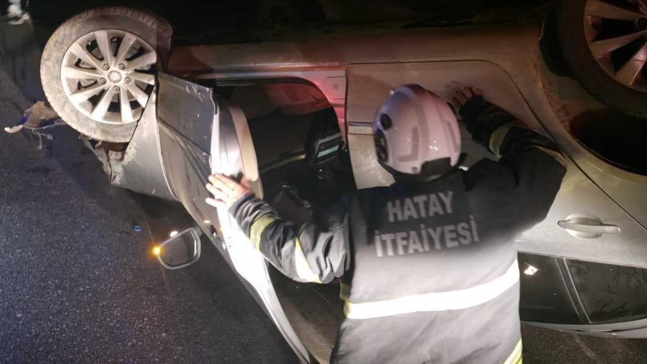 Ters Dönen Otomobilin Sürücüsü Yaralandı (2)