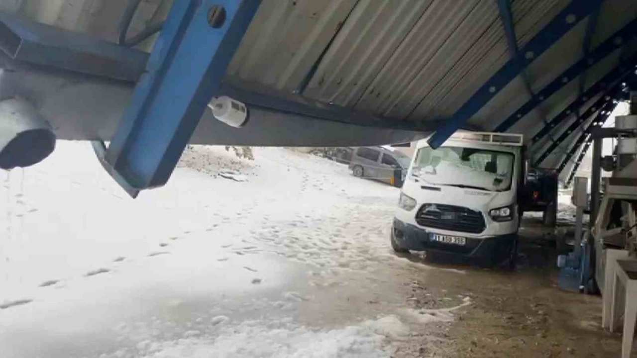 Kar Yükünü Taşıyamayan Çatı 3 Aracın Üzerine Devrildi (2)