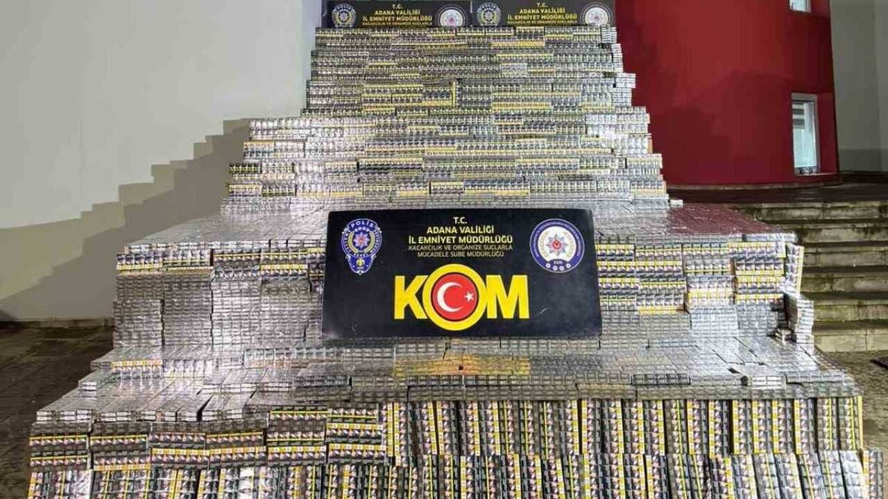 Adana’da 150 Bin Paket Kaçak Sigara ‘Bardak’ Savunması (2)