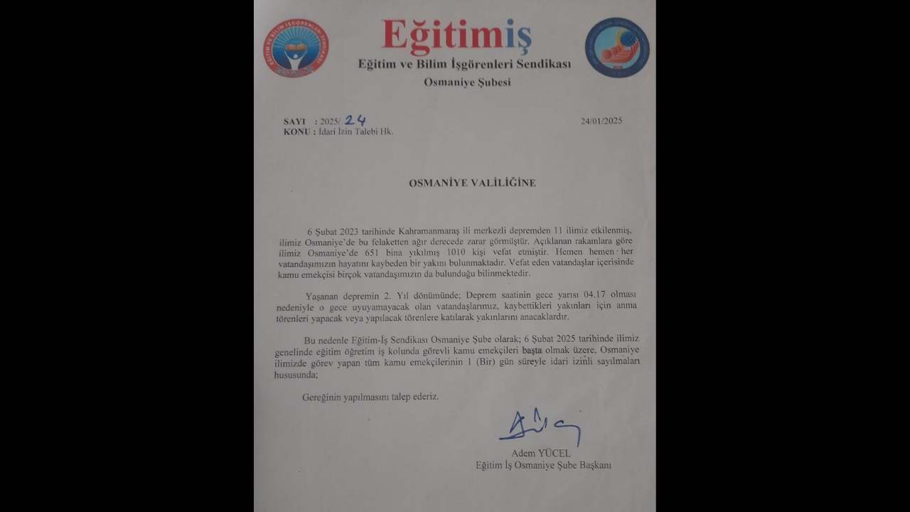 Osmaniye’de 6 Şubat Tatili Valilik Anma Dedi, Eğitim İş Protokol İddiasında Bulundu (1)